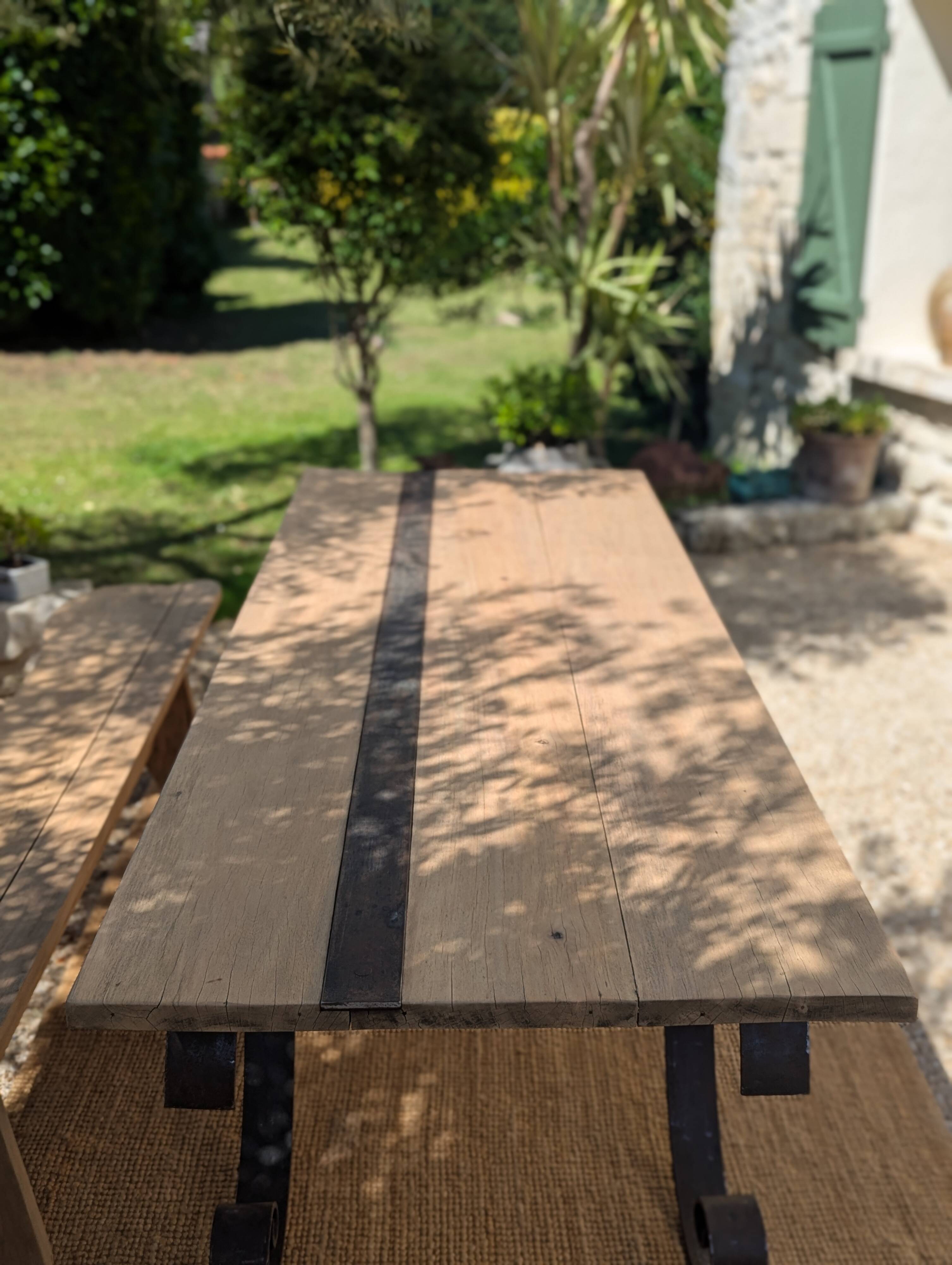 Table set, stools and benches