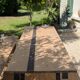 Table set, stools and benches