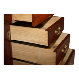 Antique Hardwood Desk with Leather Top and Slanted Drawer