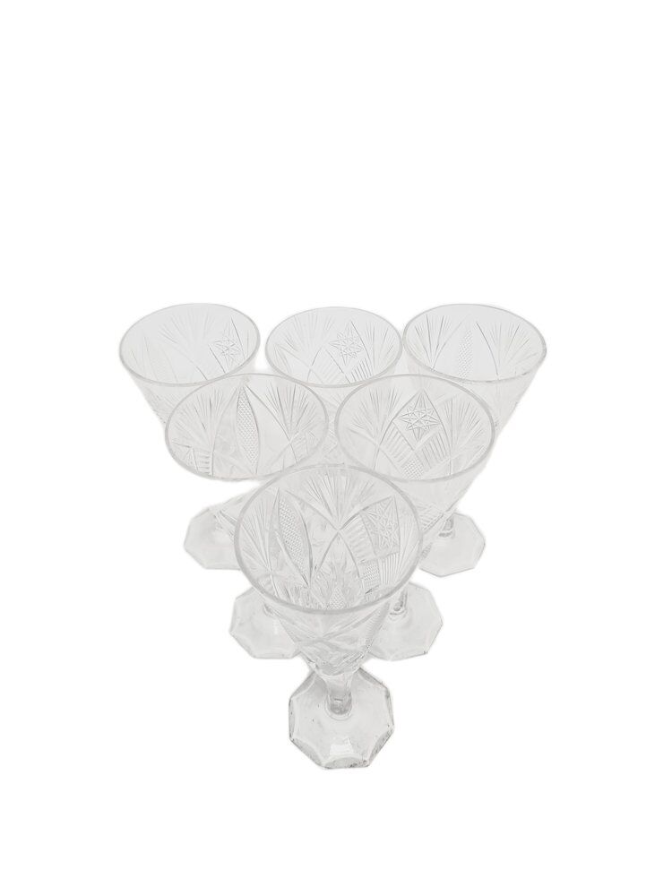 Art Deco Polish champagne glasses, 1900s, set of 6