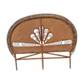 Peacock-style rattan bed head