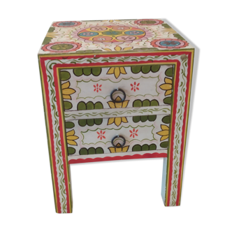 Bedside cabinet table painted on bous
