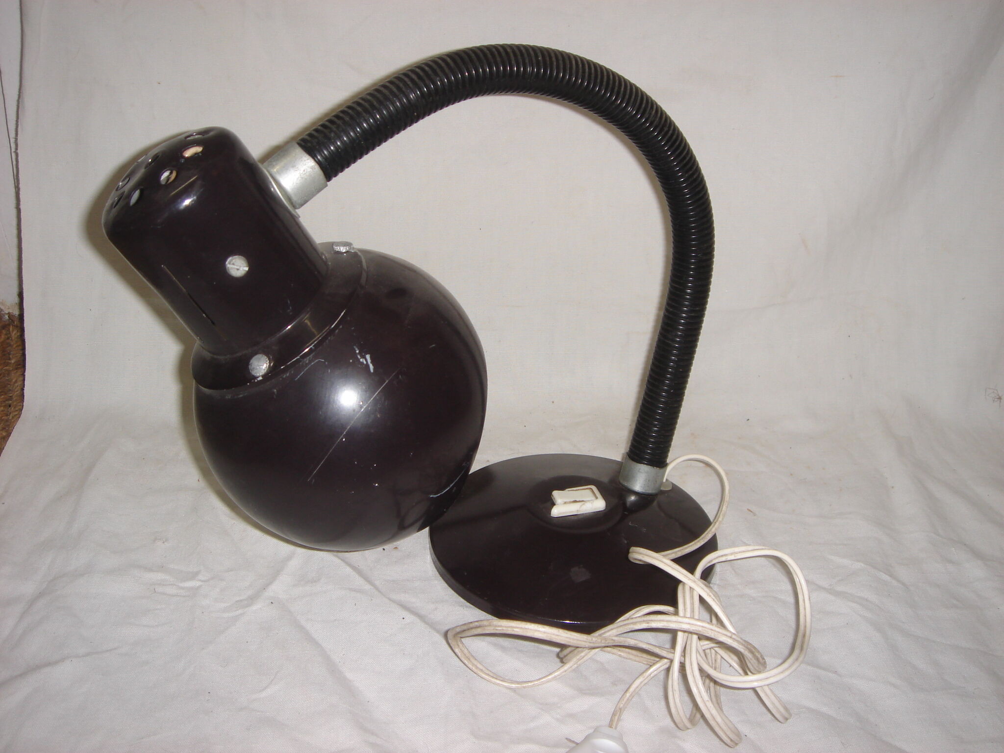 Desk snake lamp, 1960, brown metal