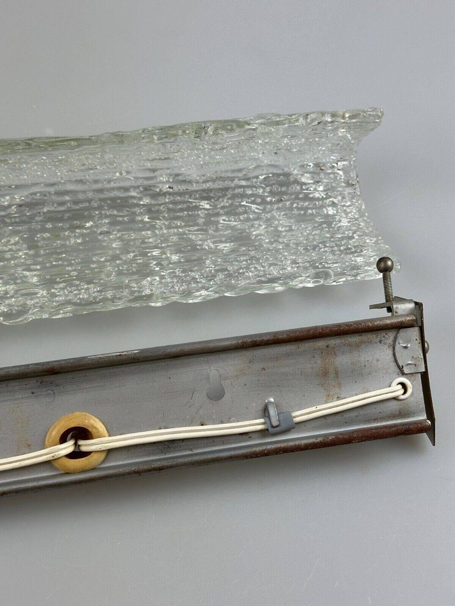 Lampe murale des années 60 et 70, éclairage de miroir, Allemagne, verre glacé, Space Age Design