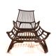 Manou rattan lounge chair in pagoda style with ottoman
