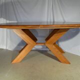 Scandinavian design extendable oval table in blond wood