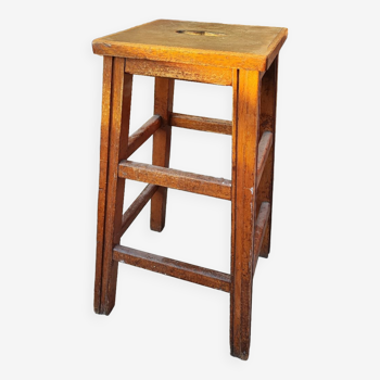 Vintage wood workshop top stool