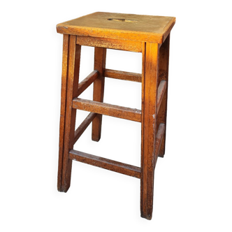 Vintage wood workshop top stool