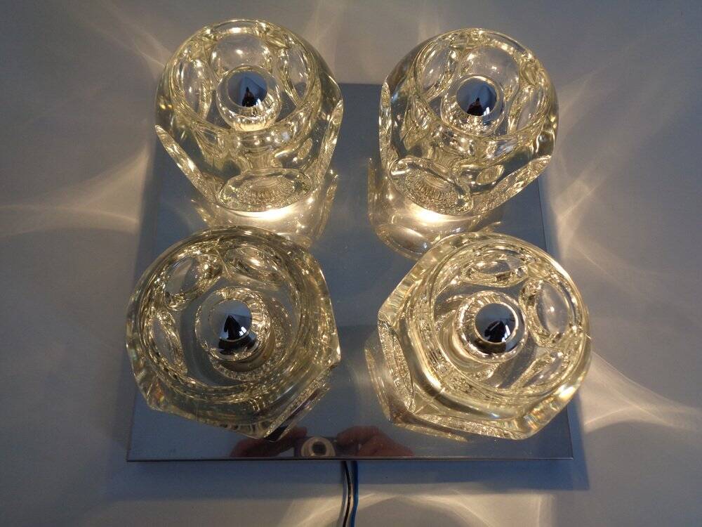 Space Age Glass Cube Lamp from Peill & Putzler, 1960s