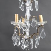 Chandelier, bronze/Baccarat crystal, 3 lights, Louis XV style, Fr, 1900