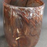 Vase vintage verre signé Jean-Marie Bizet daté novembre 1982