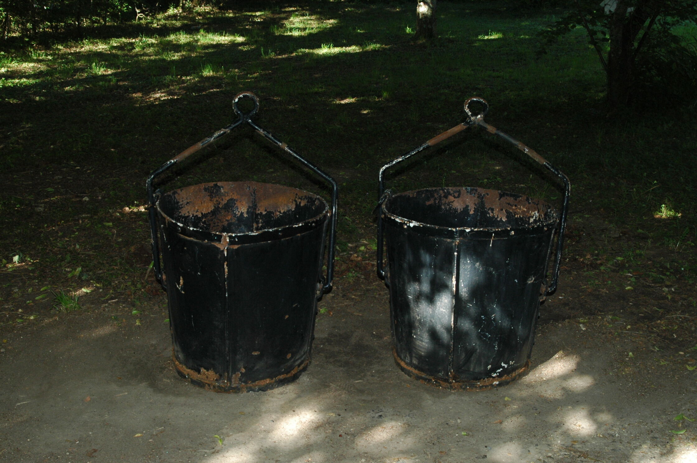 2 old industrial pot hiders 1 m