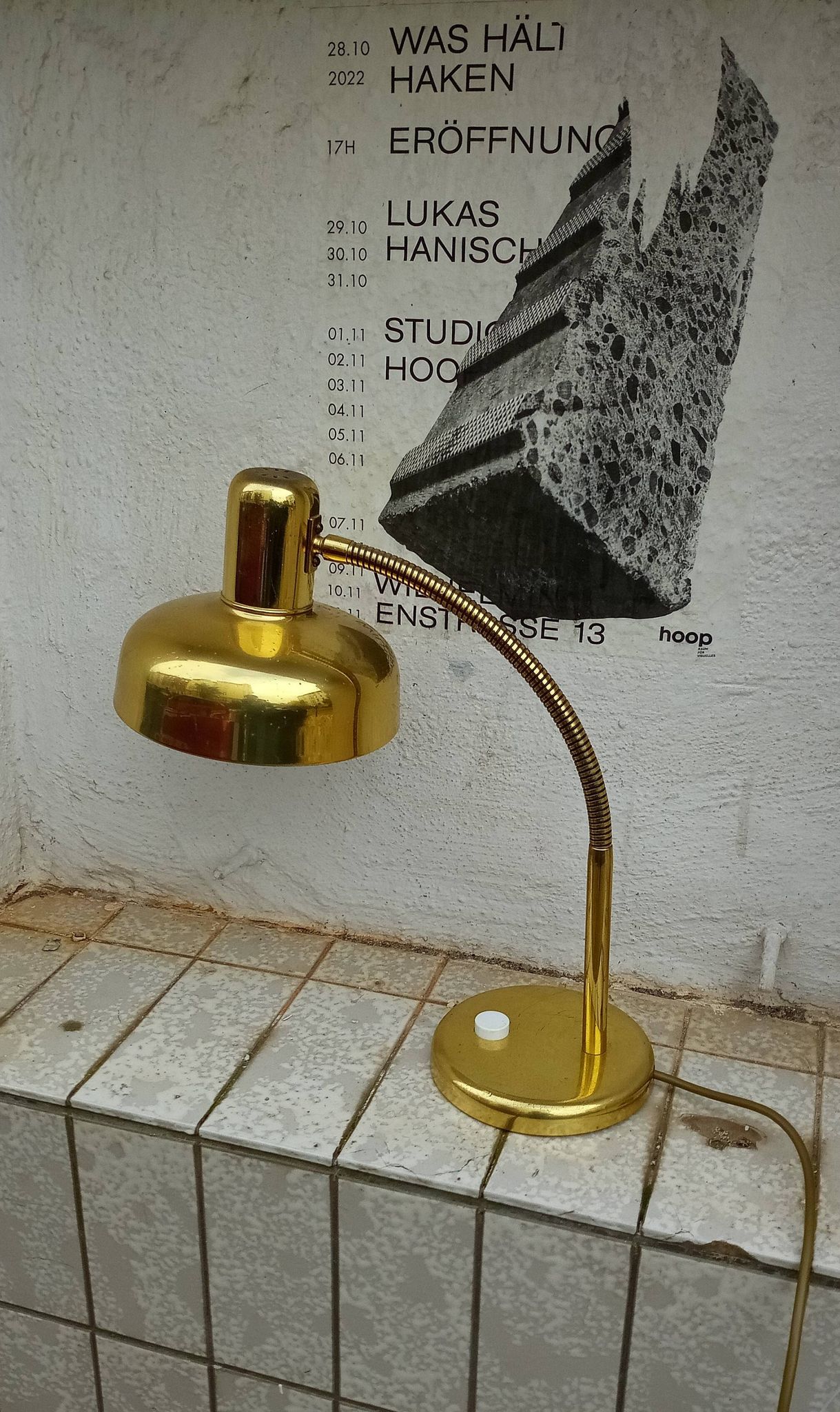 golden desk lamp by josef brumberg sundern (jbs) from the 60s