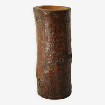 Vase primitif bois vintage