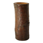 Primitive vintage wooden vase