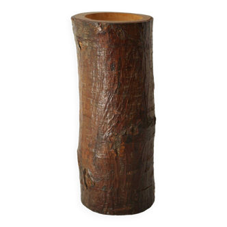 Primitive vintage wooden vase