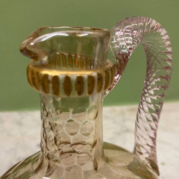 Ancienne carafe à liqueurs 19e. (DLG Baccarat) cristal taillé décor oiseaux