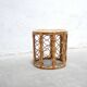 Table d'appoint vintage en rotin et cannage