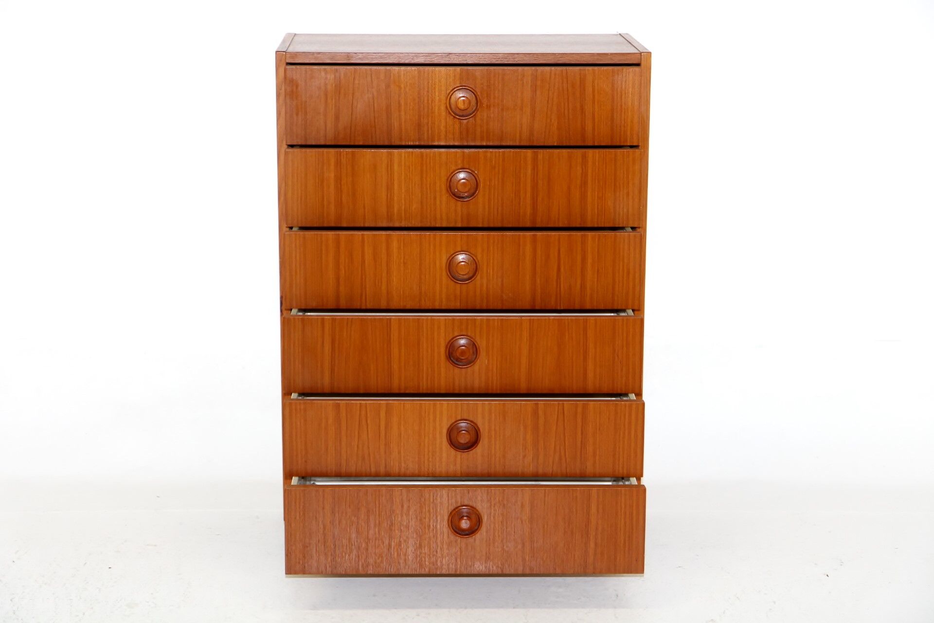 Teak "tallboy" chest of drawers, Sweden, 1960