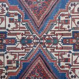 Handwoven wool antique persian area rug 124x250cm