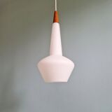 Scandinavian suspension in satin white opaline, 1960.