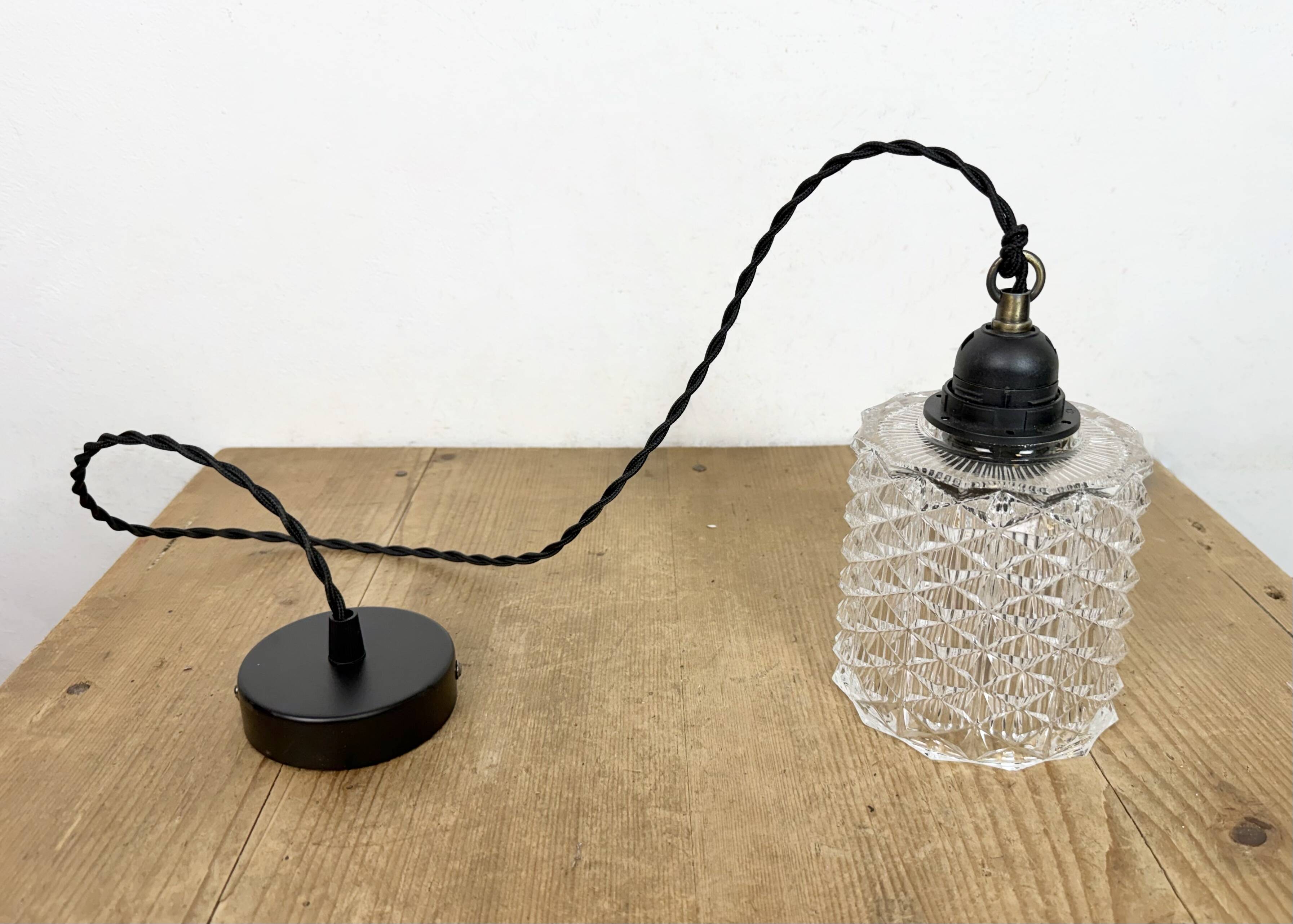 Vintage Cut Glass Ceiling Light, 1970s