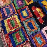 Handmade Moroccan boucherouite carpet 125x210 cm
