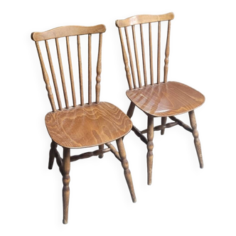 Pair of Baumann bistro chairs signed Baumann model Tacoma - 1950s