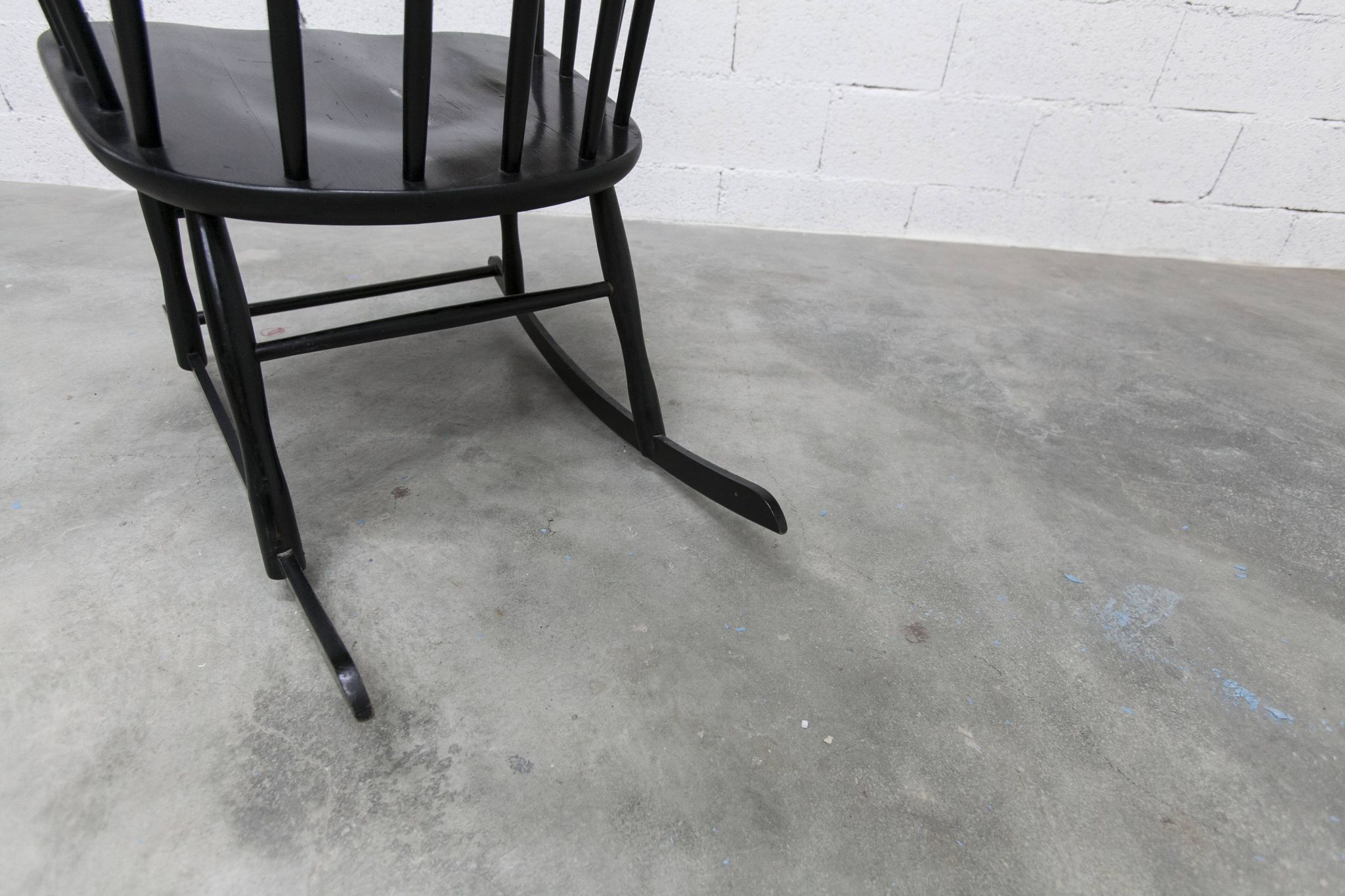 Grandessa rocking chair in black beech by Lena Larsson 1960 for Nesto