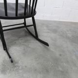 Rocking chair Grandessa en Hêtre noir par Lena Larsson 1960 pour Nesto