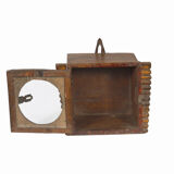 Vitrine murale petite ancienne boite a horloge patine d'origine inde