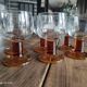 Lot de 6 verres ballon vintages pied épais ambré