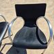 Set 4 postmodern black chrome stackable chair Jim for Kens 1990s