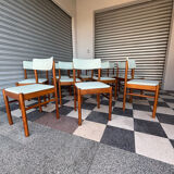 Set of 10 Baumann chairs in aqua green