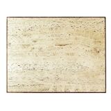 Grande table basse en bois et travertin