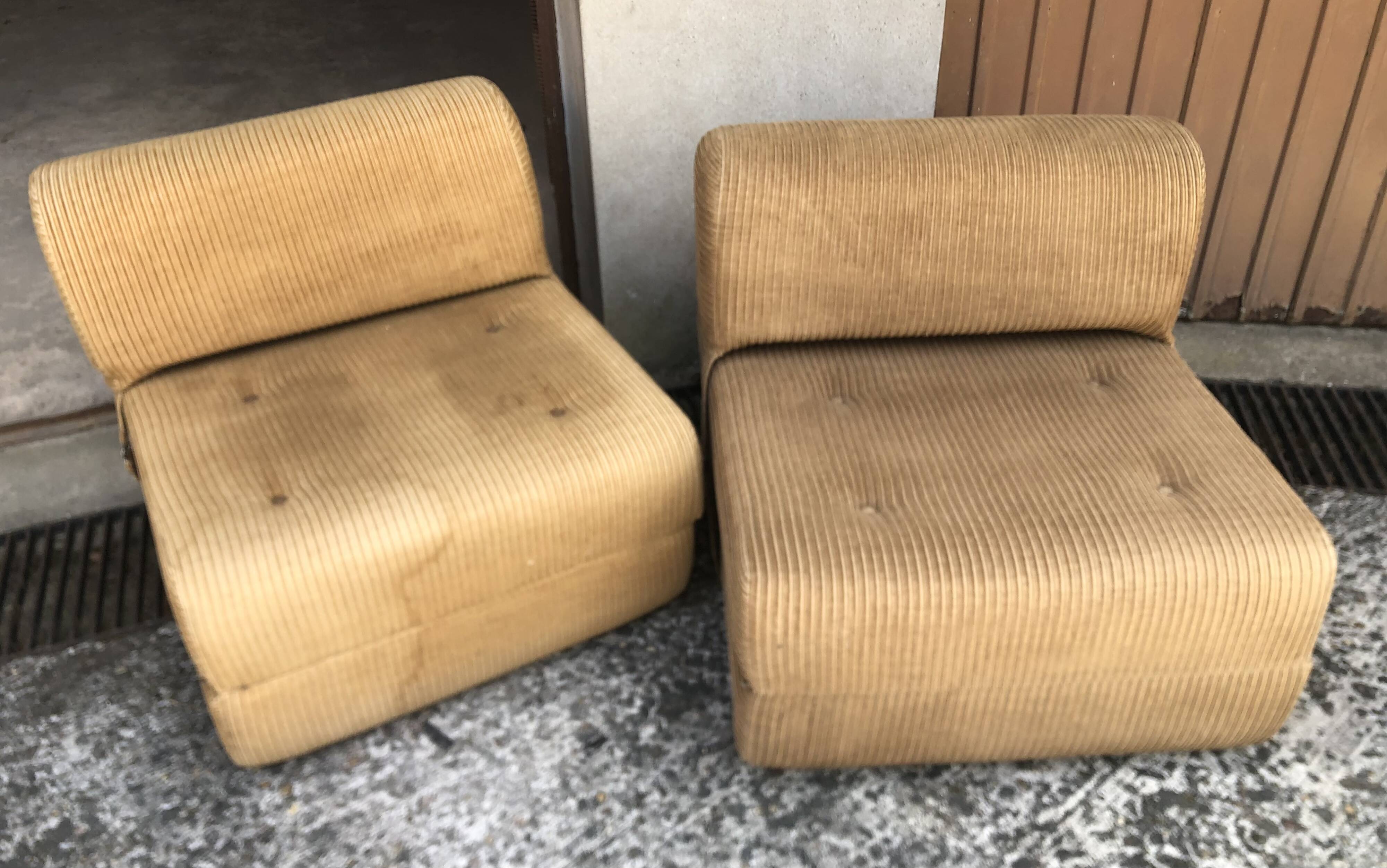Vintage 70s corduroy armchair