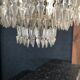 Chandelier suspension in gilded metal and grapevines