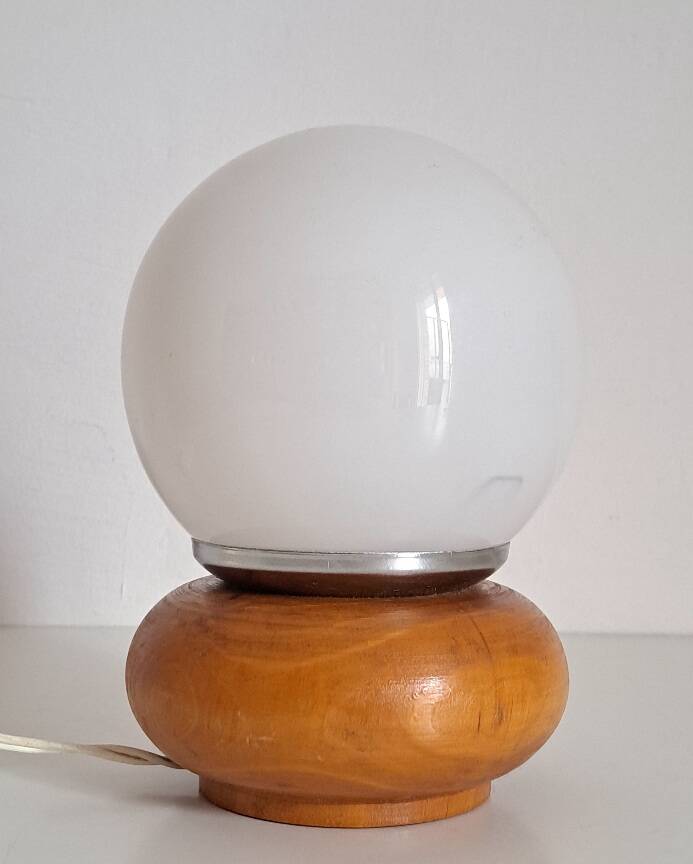 Wooden bedside lamp