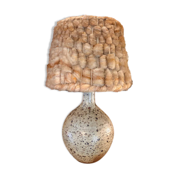 Grande lampe en grès vintage