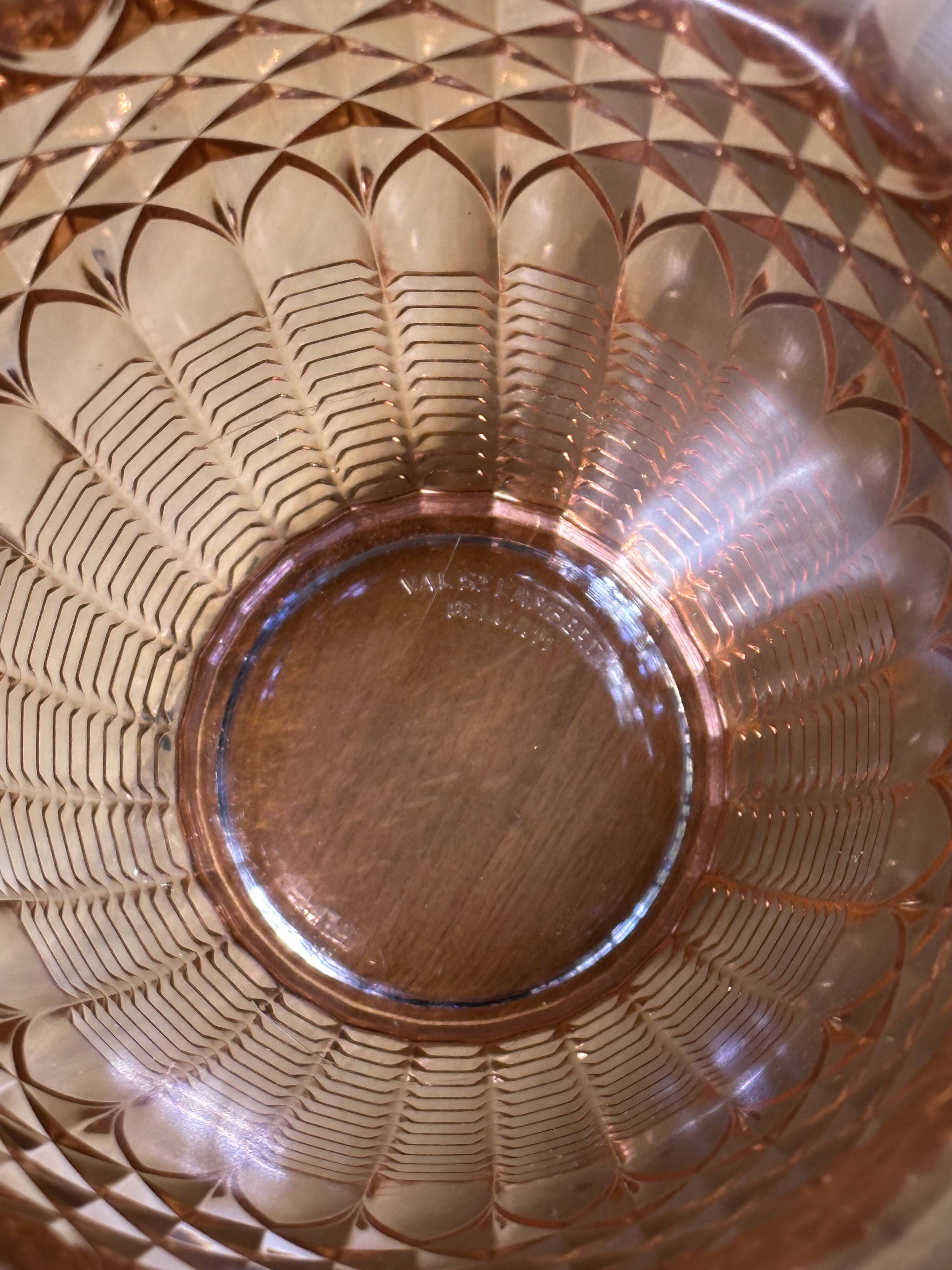 Art Deco Glass Vase Val Saint-Lambert model Thémis, Luxval collection, 1930s