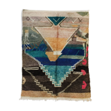 Moroccan Berber carpet boujaad brown with colorful patterns 299x193cm
