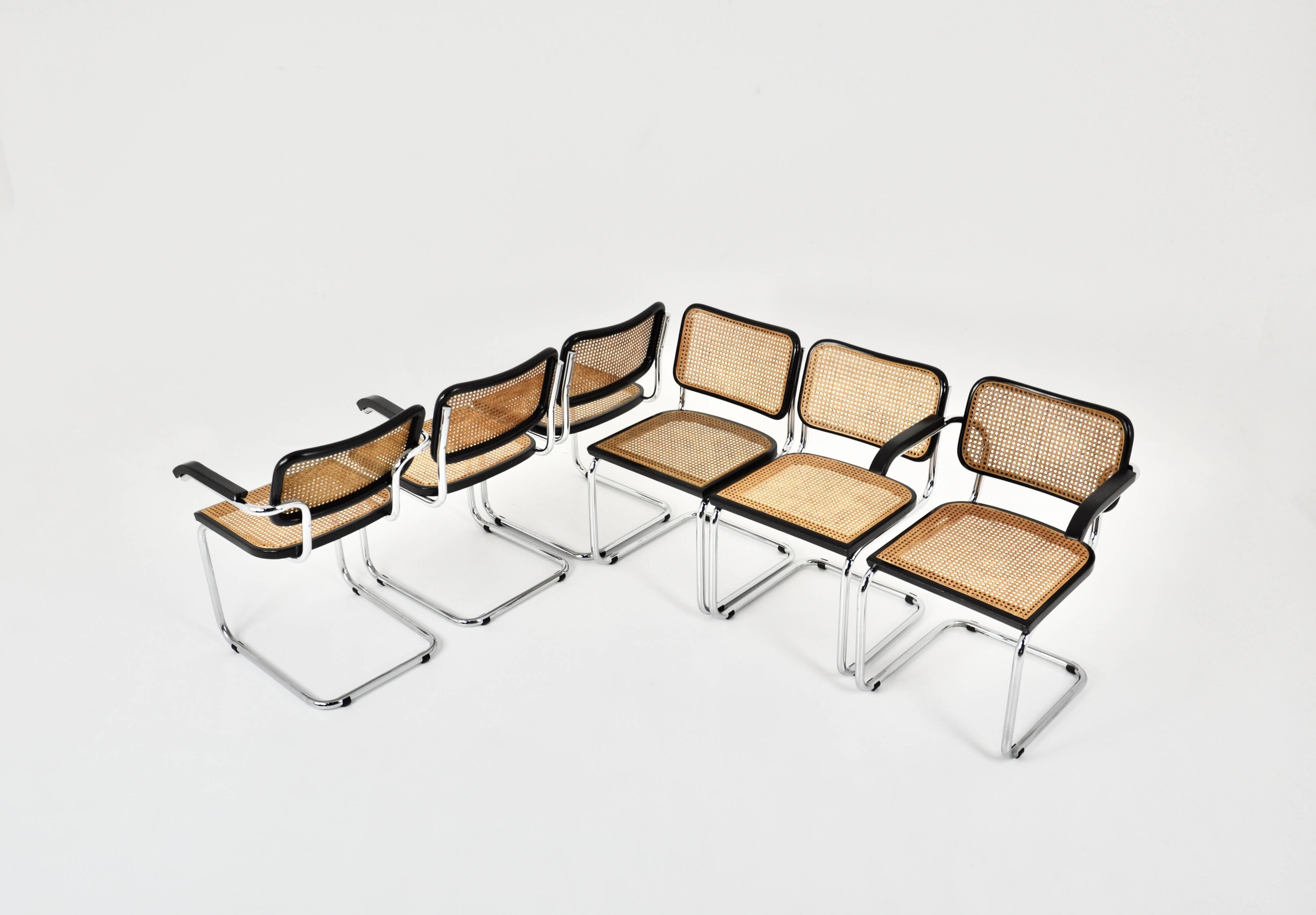 Set of 6 Style B32 Dining Room Chairs by Marcel Breuer