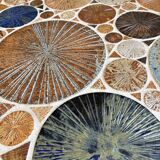 Ceramic and wooden side or coffee table, Tue Poulsen for Haslev, Denmark, 1960s