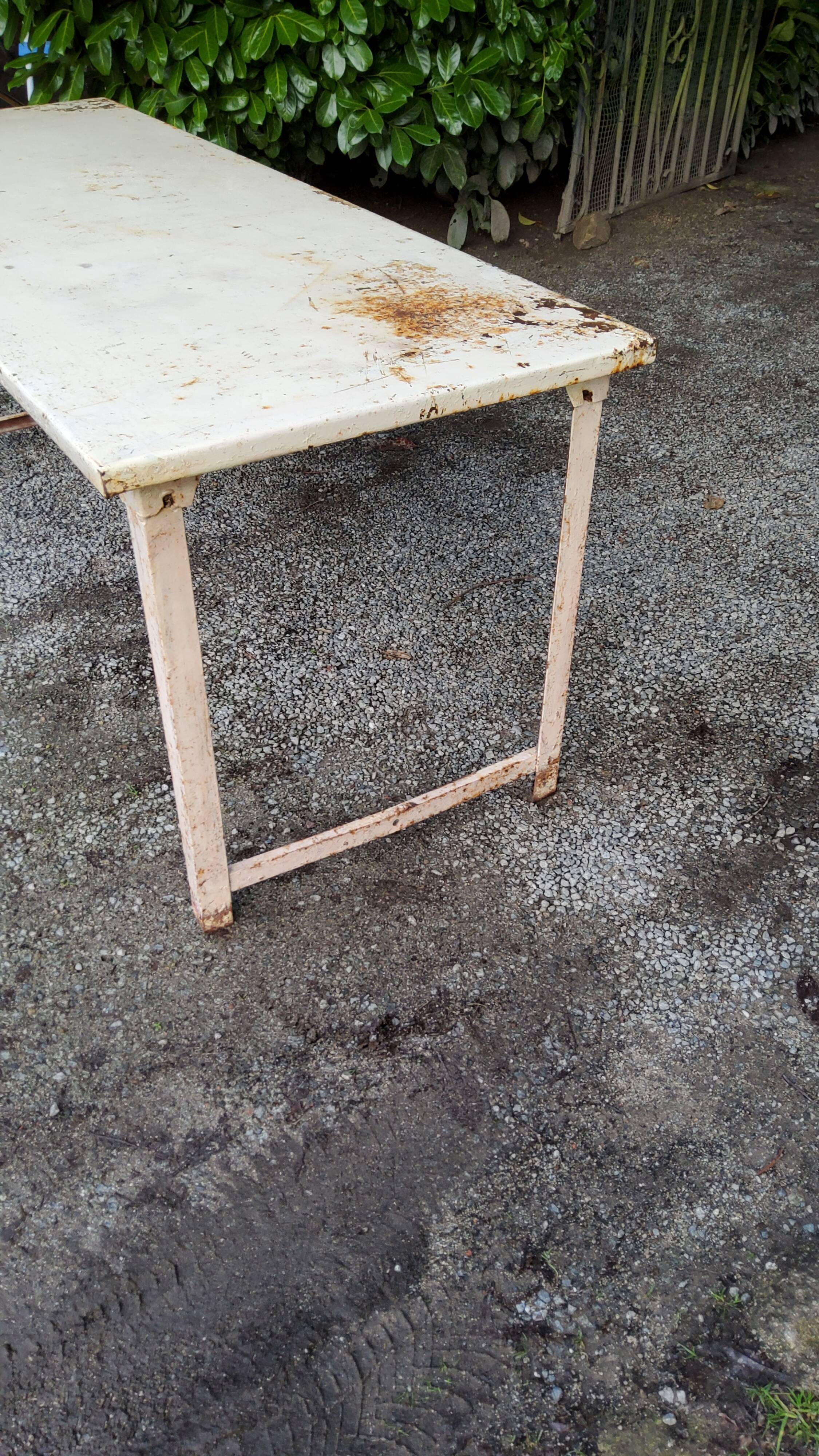 Industrial metal workshop table