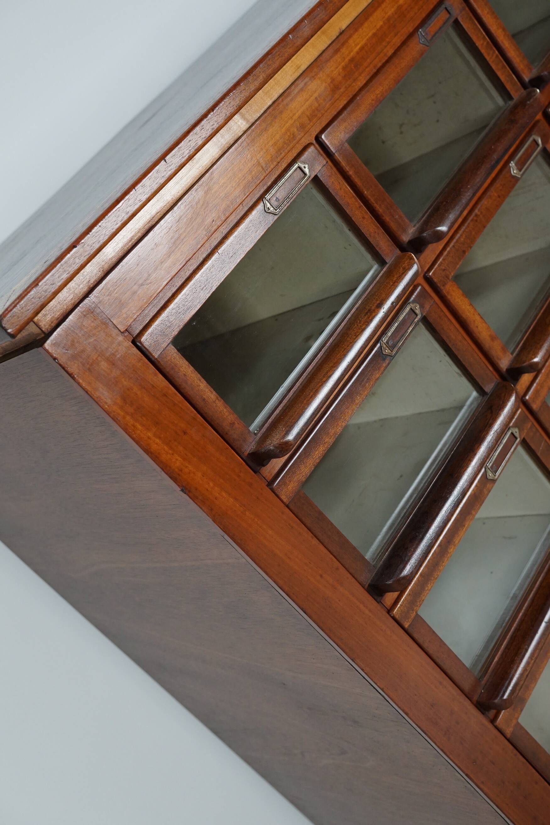 Vintage Dutch Hardwood Haberdashery Shop Cabinet, 1930s