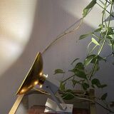 Lampe à pince Lita en métal doré et blanc