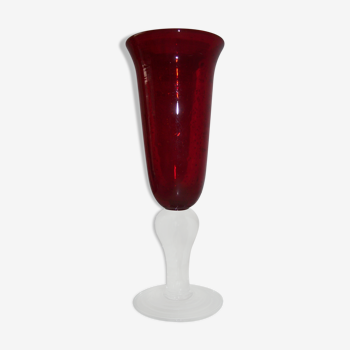 Red glass bubble glass