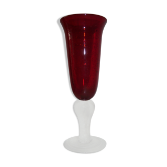 Red glass bubble glass