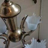 Lustre en laiton style art déco