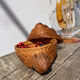 Jewelry box rattan snail vintage wicker woven old panière